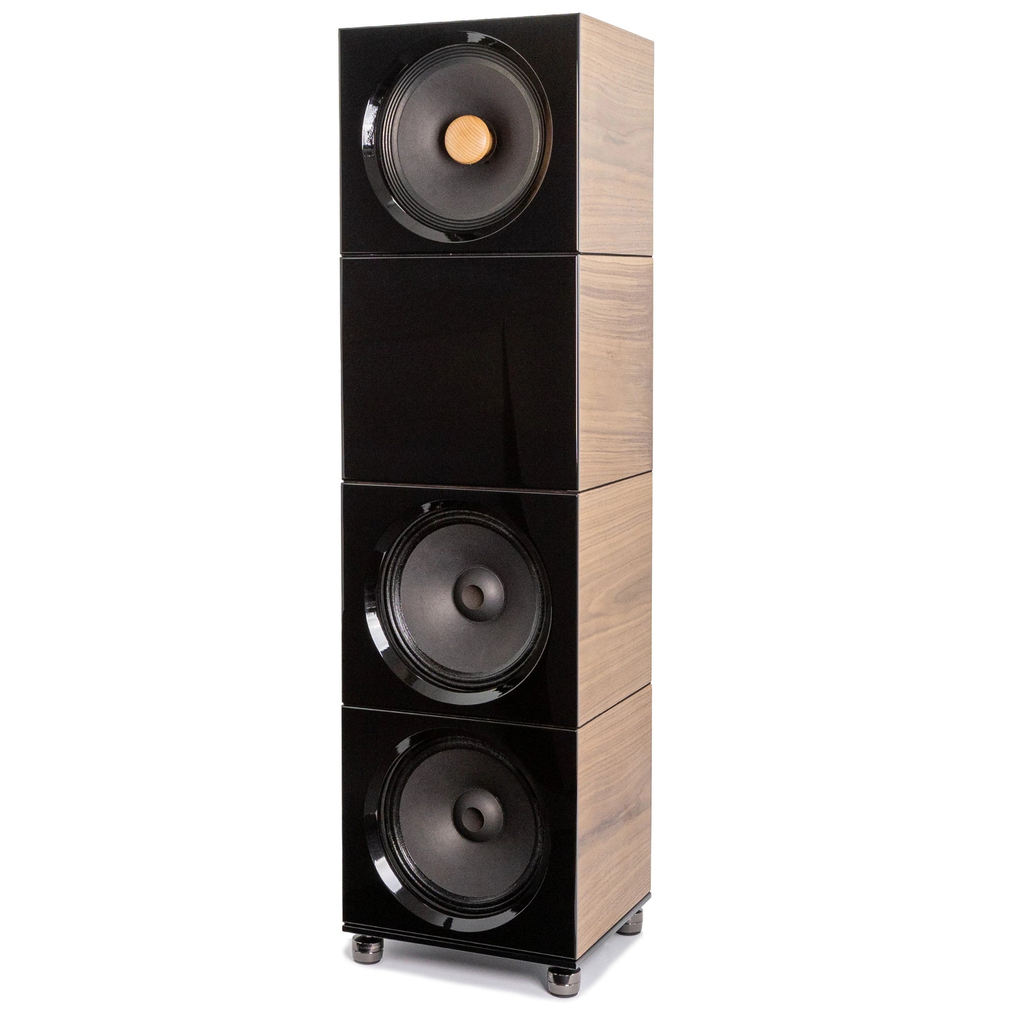 Closer Acoustics BLOCKS Speaker System – OKHO speaker on top separated by BLANK, followed by 2x BOB speakers for a acoustically optimized setup