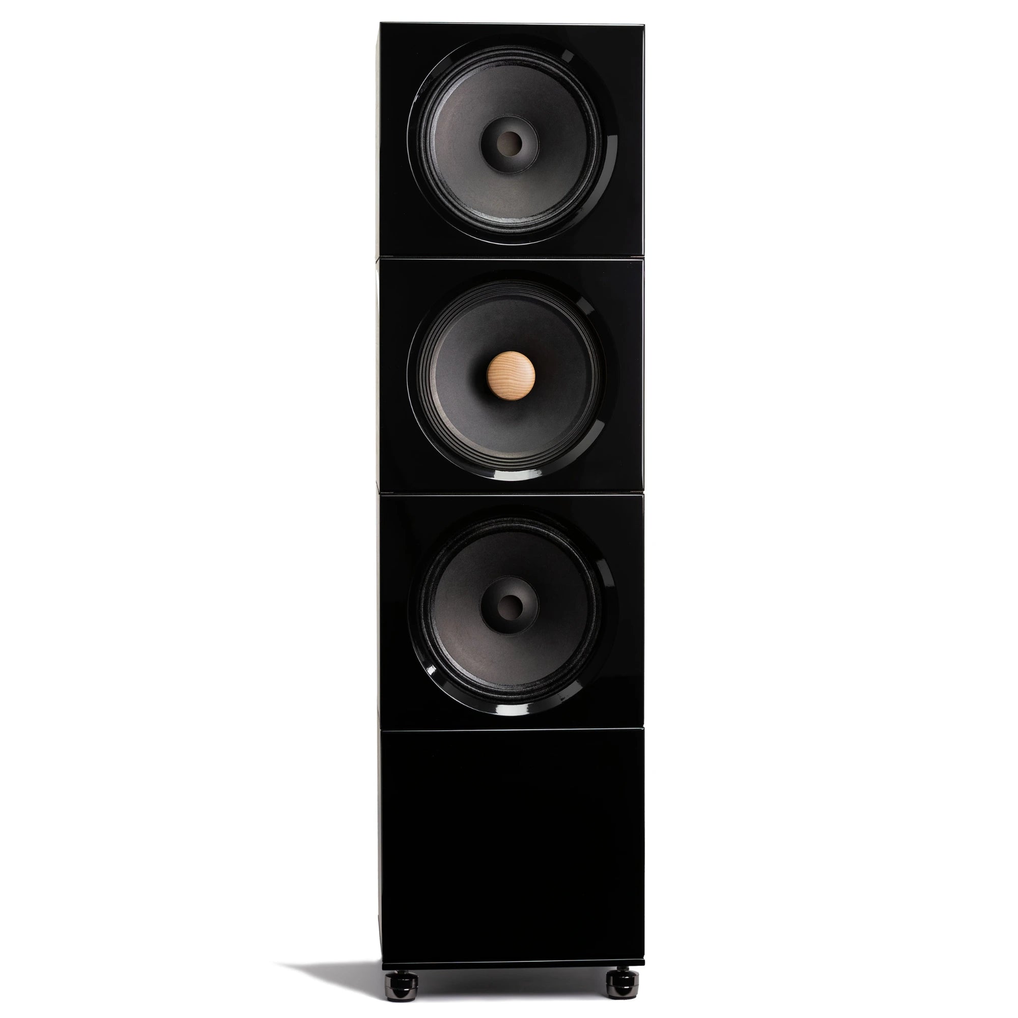 Closer Acoustics BLOCKS Speaker System in black – full front view showcasing 2x BOB, OKHO, and BLANK speakers for an elegant, high-performance audio setup