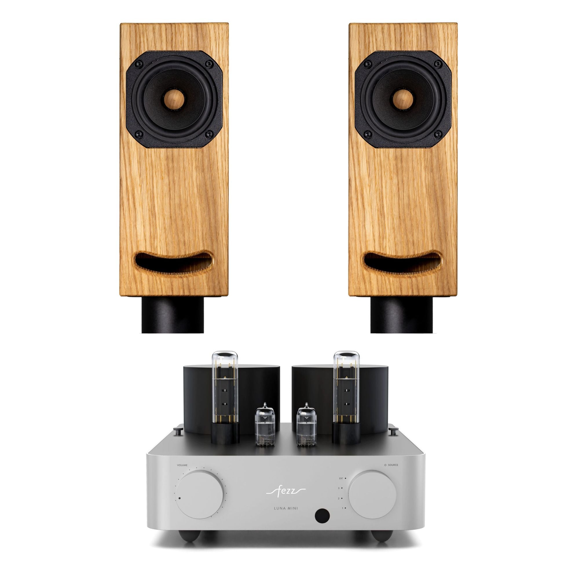 Audio Set Speakers Closer Acoustics OGY Oak + Tube Amplifier Fezz Luna Mini