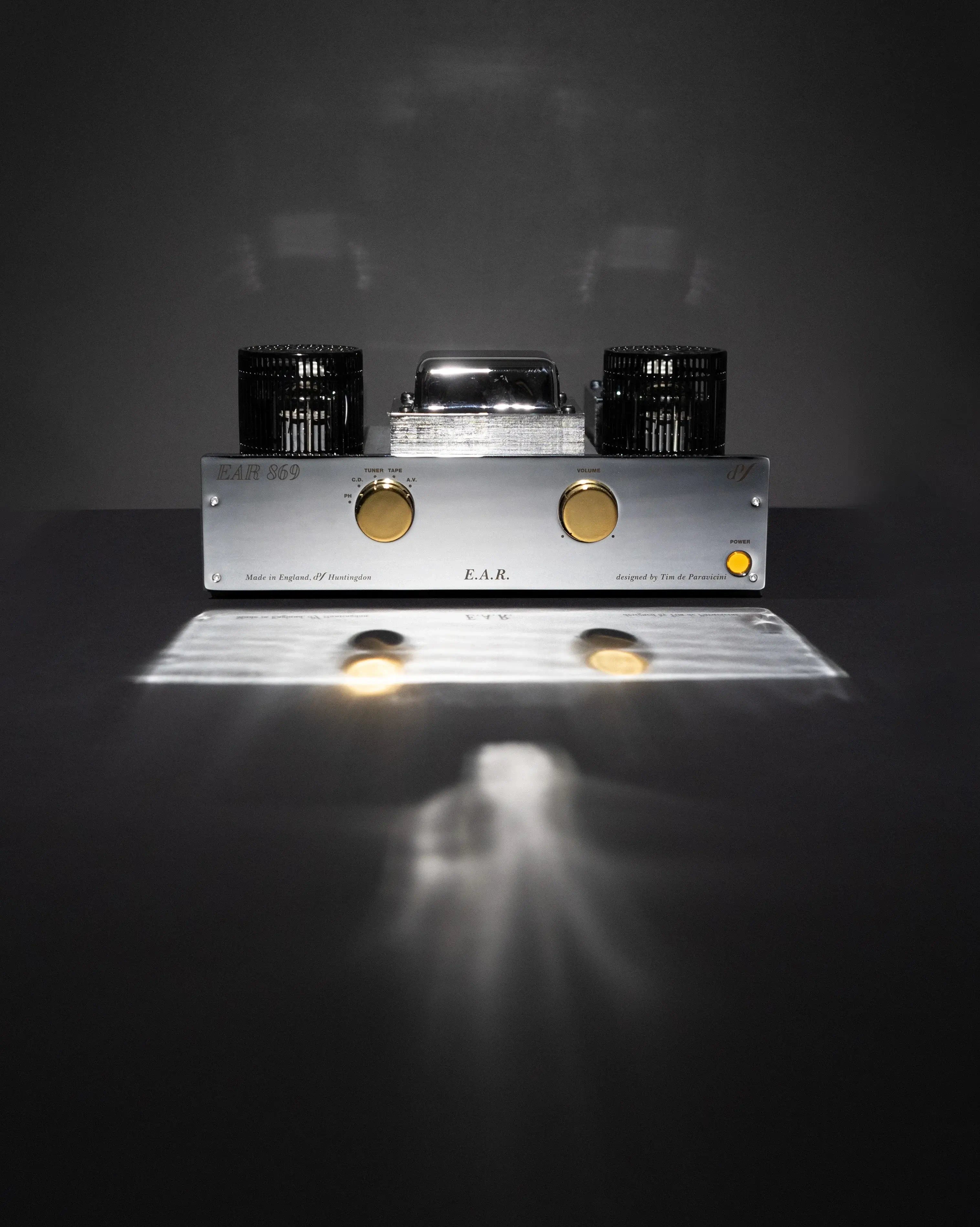 Detailed shot of the Amplifier Ear Yoshino Ear 869 with visible brand logo and premium craftsmanship