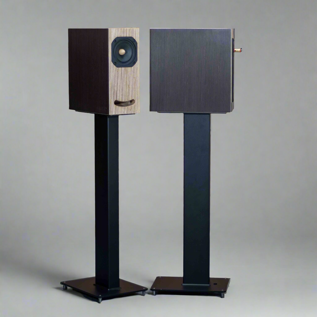 Closer Acoustics OGY bookshelf loudspeakers Wenge veneer on speaker stands