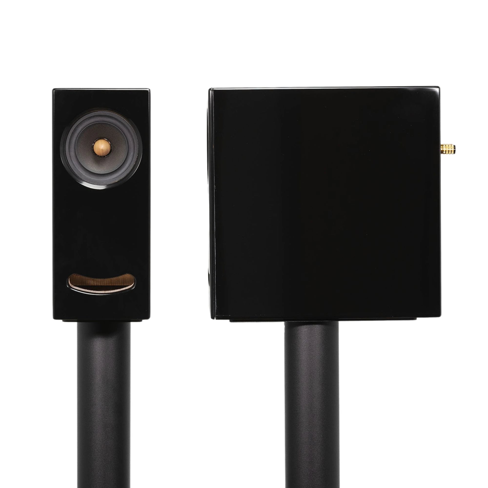 OGY Black Corian speakers by Closer Acoustics – elegant and high-performance audio solution.