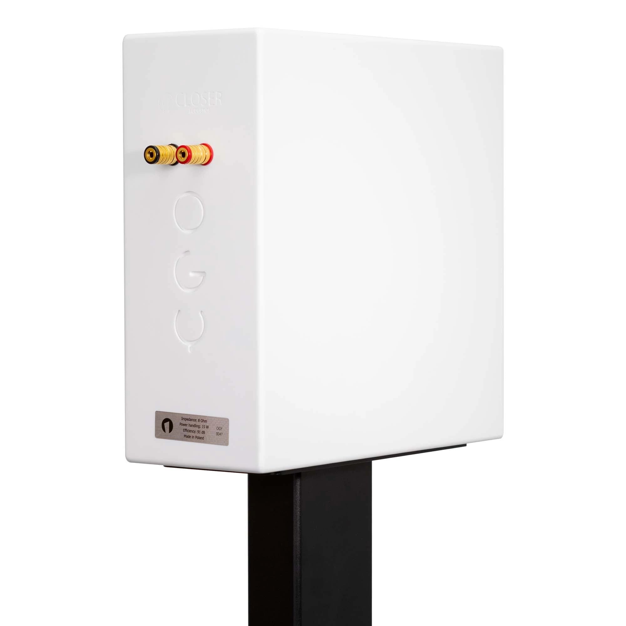 Enceintes bibliothèque Closer Acoustics OGY -paire- Pierre acrylique blanche