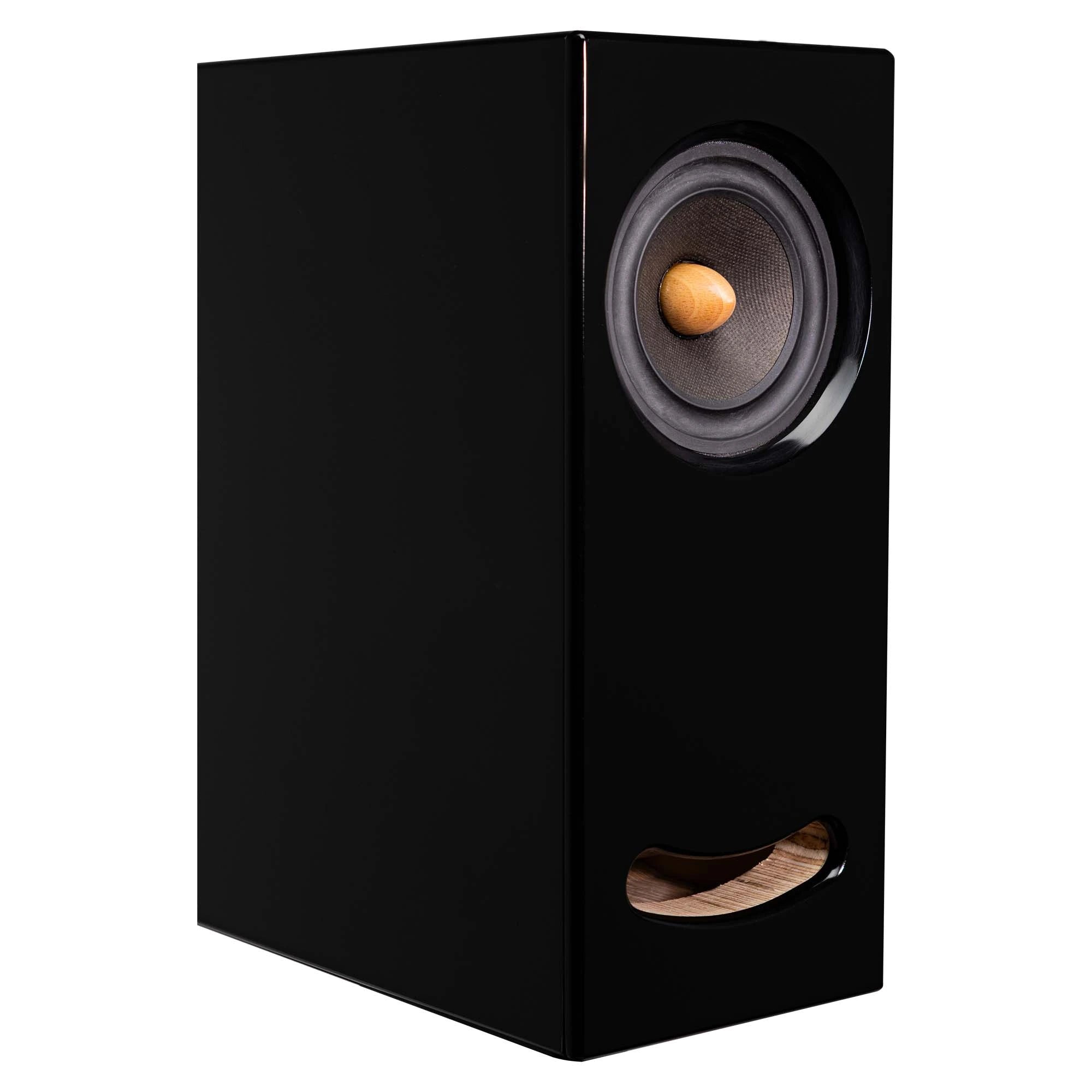 Single black OGY Bass speaker side view