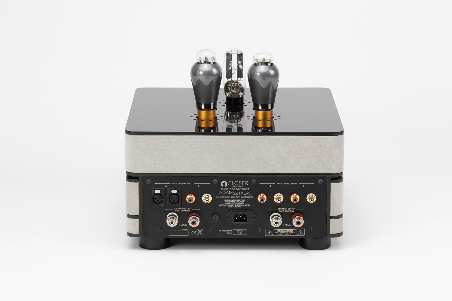 Closer Acoustics 300B Provocateur Signature amplifier – rear view with focus on premium build and finish