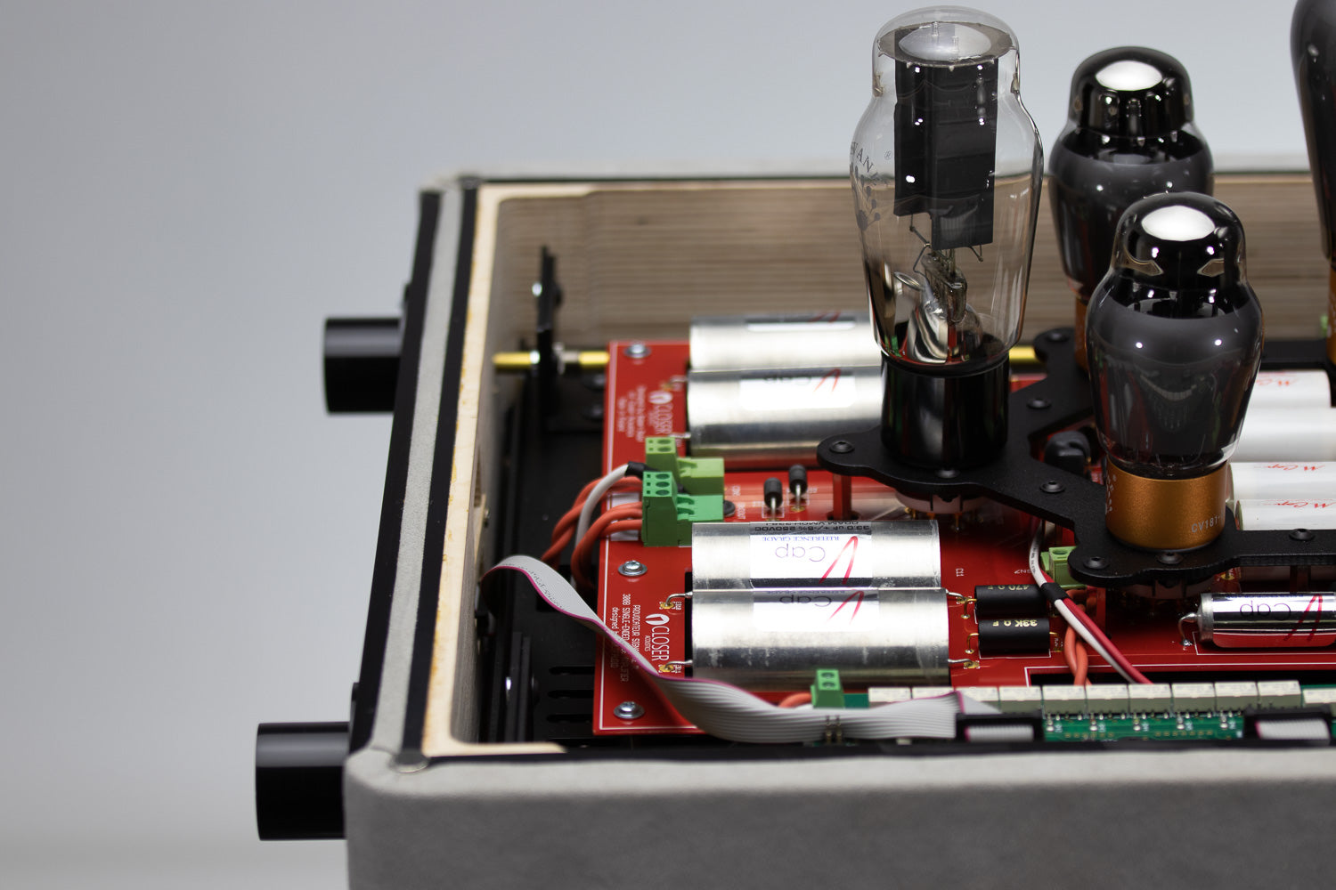 Closer Acoustics 300B Provocateur Signature amplifier – internal wiring and components highlighted for technical inspection