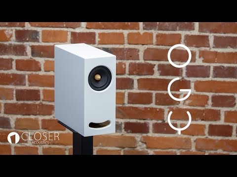 Closer Acoustics OGY loudspeakers in action – showcasing design and sound performance.