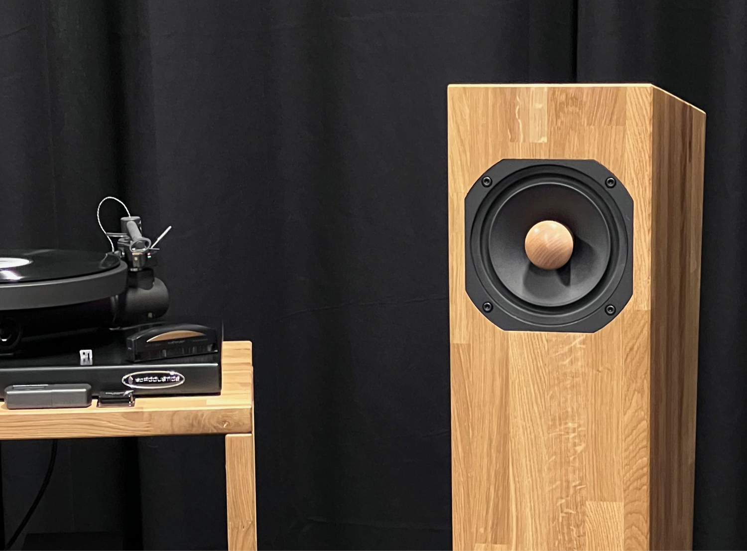 Floor-standing loudspeaker Closer Acoustics Forlana with tube amp Provocateur 300B