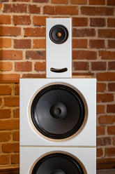 Close-up of the OGY speaker and BOBs from the Closer Acoustics set, showcasing the finely crafted components and smooth finish of the high-performance speakers