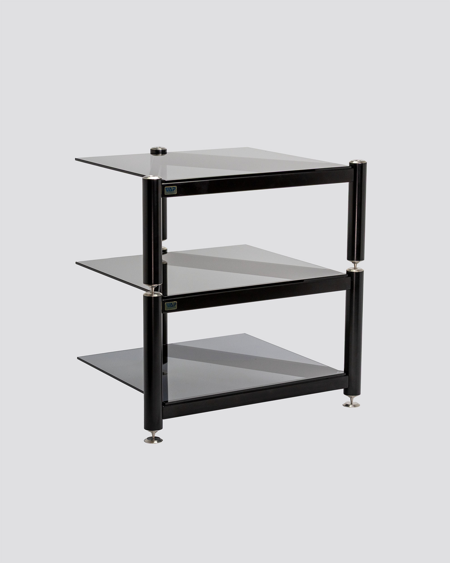 Triple-Shelf AV Rack VAP Stainless Steel & Glass Triple-Shelf AV Rack VAP Stainless Steel & Glass