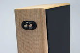 Closer Acoustics Adam floorstanding loudspeaker rear close-up – detailed view of the rear design, emphasizing the refined craftsmanship and connection options
