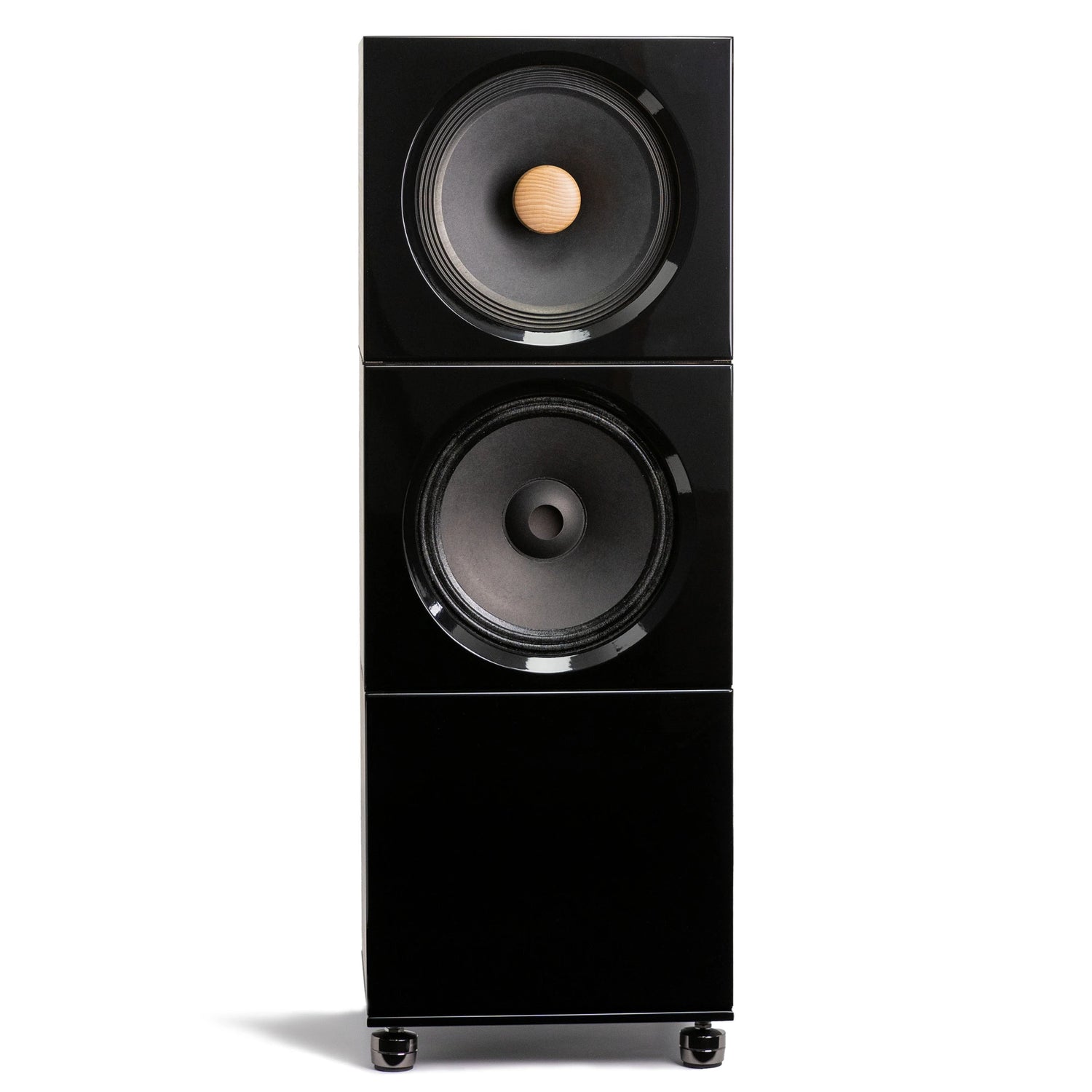 Closer Acoustics BLOCKS Speaker System in black – front view featuring 2x BOB, OKHO, and BLANK speakers, designed for audiophiles and powerful sound