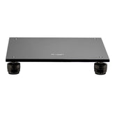 Closer Acoustics Loudspeakers Platform – black pair, front view showcasing the sleek design and premium materials, designed to enhance speaker performance