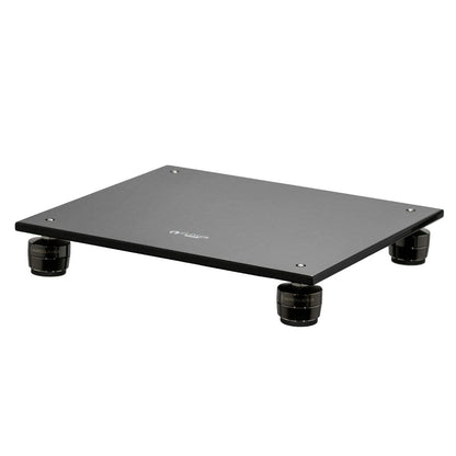 Closer Acoustics Loudspeakers Platform – top view of the black pair, showcasing the refined surface and elegant design, perfect for optimizing speaker placement