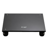 Closer Acoustics Loudspeakers Platform – black pair, top view highlighting the refined finish and stable surface for superior speaker placement and sound isolation