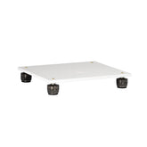 Closer Acoustics Loudspeakers Platform – white pair, top view emphasizing the clean, elegant design and optimal surface for isolating vibrations and improving sound quality