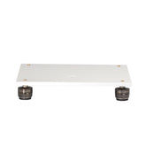 Closer Acoustics Loudspeakers Platform – white pair, front view showcasing the sleek design, premium materials, and refined finish for sound isolation