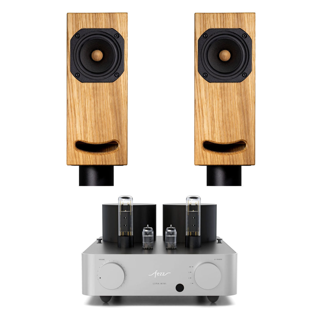 Audio Set Speakers Closer Acoustics OGY Oak +  Tube Amplifier Fezz Luna Mini