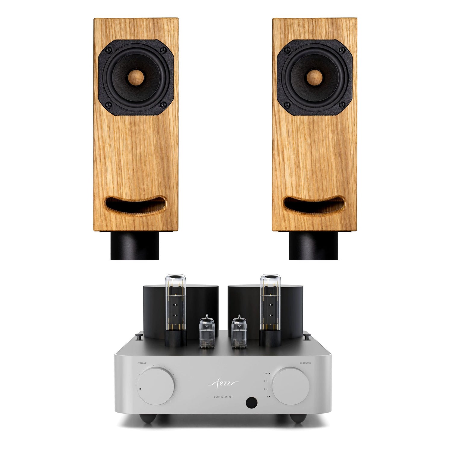 Audio Set Speakers Closer Acoustics OGY Oak +  Tube Amplifier Fezz Luna Mini