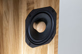 Detailed view of the Forlane loudspeaker driver – precision driver in solid wood enclosure