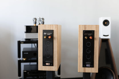 Nearly New - OGY bookshelf loudspeakers -pair- birch plywood finish