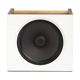 Closer Acoustics BOB white speaker – elegant front shot, highlighting the smooth finish and high-quality build for superior audio performance