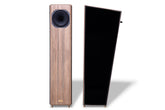 Pair of Closer Acoustics Allegra Classic loudspeakers positioned next to each other, highlighting the elegant design