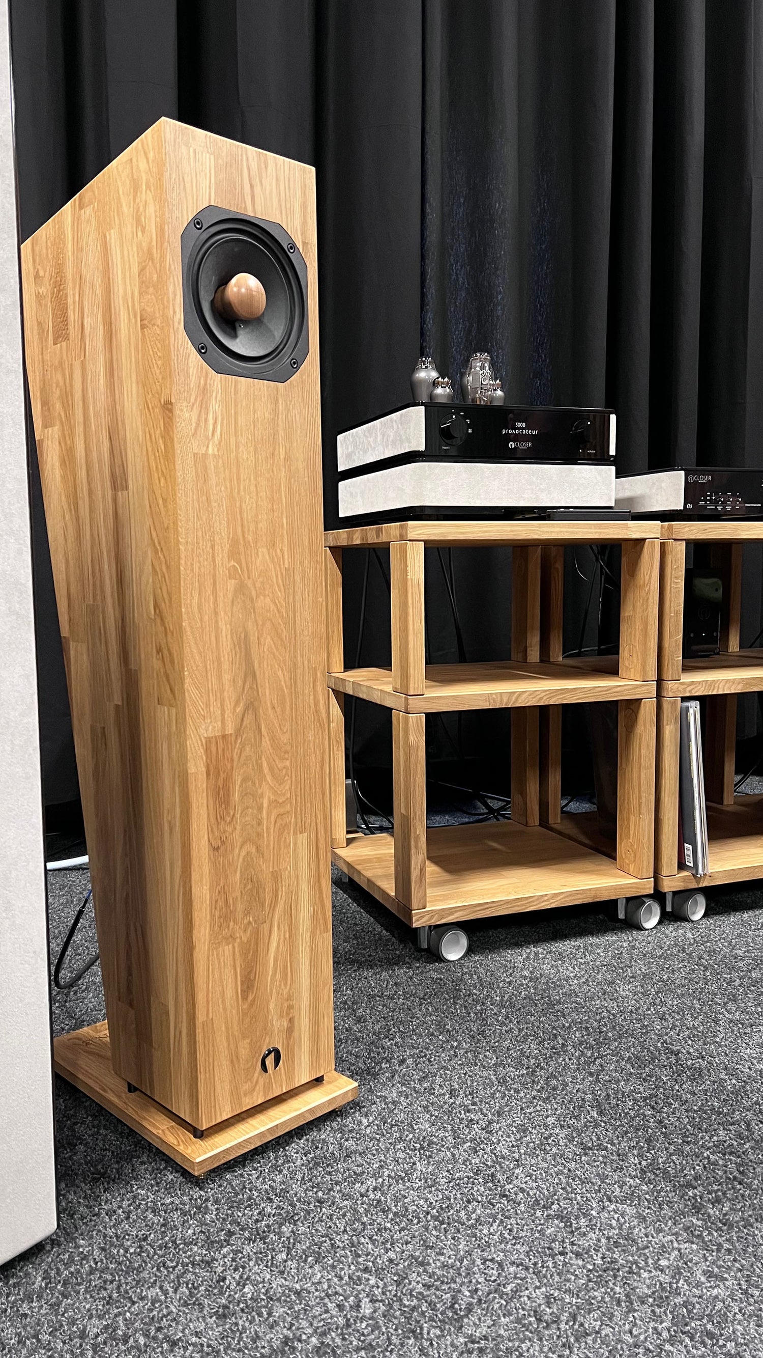 Forlane speaker in listening room setup with natural lighting and acoustic treatment