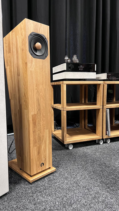 Forlane speaker in listening room setup with natural lighting and acoustic treatment