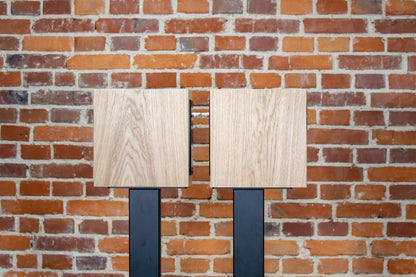 Pair of OGY Oak veneer loudspeakers – front view