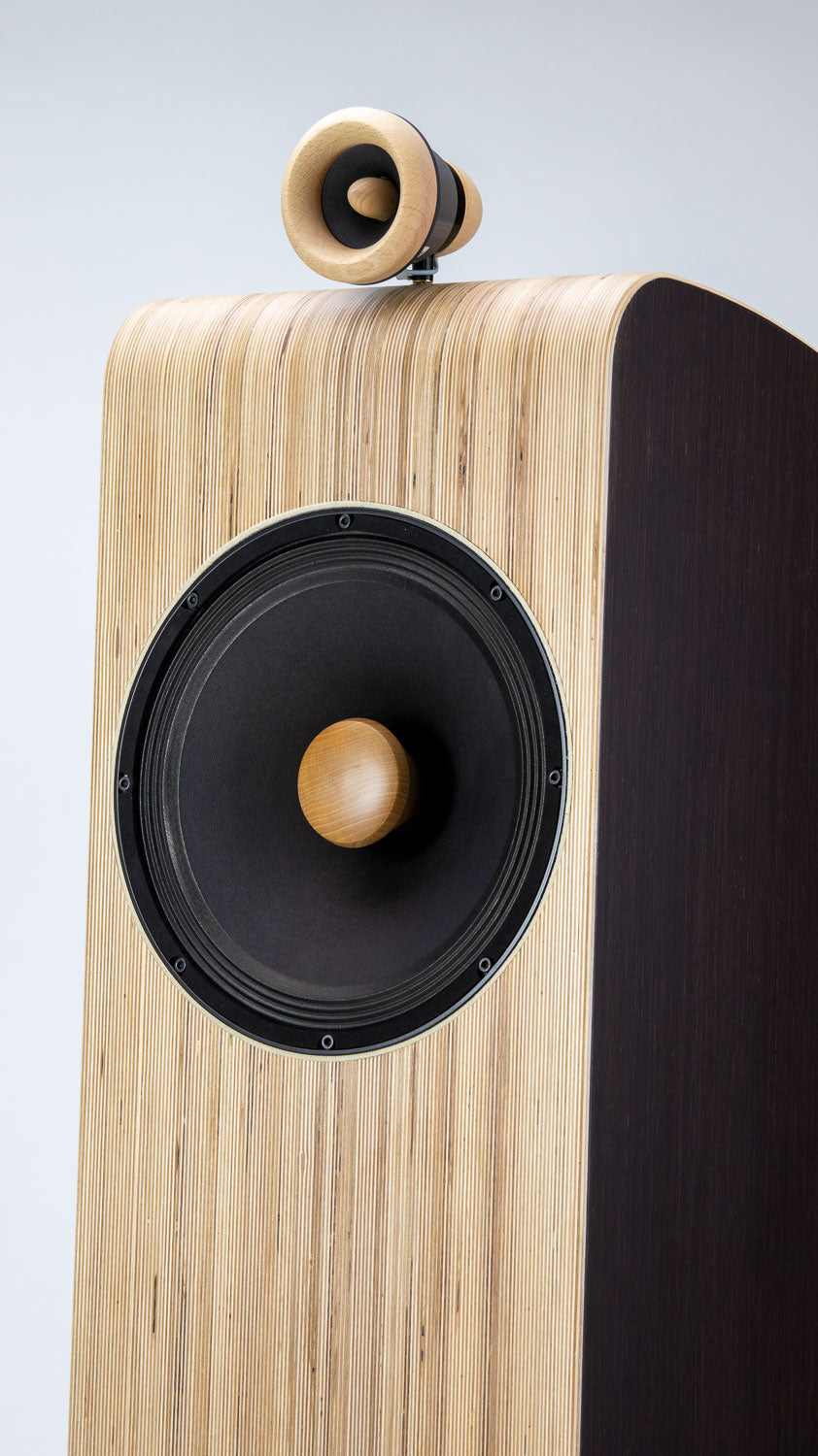 Close-up driver Closer Acoustics VIGO Classic loudspeakers – sleek, modern aesthetic